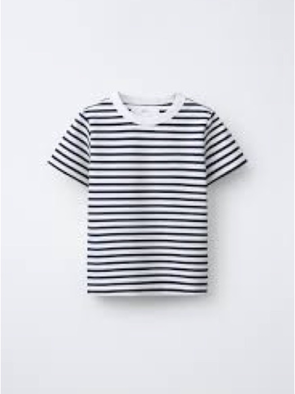 Zara Black and White Striped Short Sleeve Tee